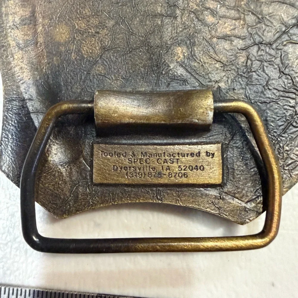 Vintage Spec-Cast Foothill Division Brass Belt Buckle Pyramids Palm Trees Iowa‎
